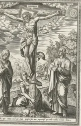 Crucifixión con María, Juan el Bautista y María Magdalena