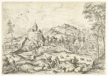 Mercurio y Argus Paisajes con escenas bíblicas y mitológicas (título de serie)