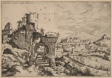 Ruinas del Palatino, con vistas a las Termas de Caracalla