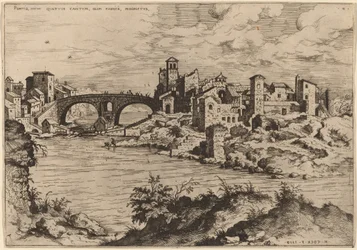 Vista del Puente Quattro Capi y la Isla del Tíber