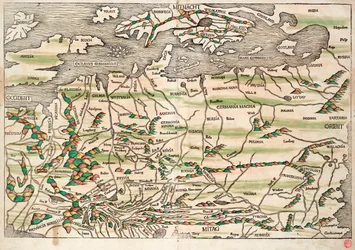 Mapa de Europa central y septentrional