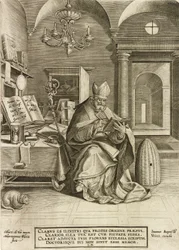 San Ambrosio, de la serie Los Cuatro Padres de la Iglesia, pub. 1586