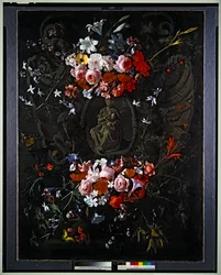 Cartela con flores