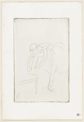 Bailarina poniéndose el zapato