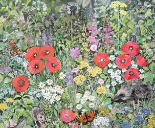 Erizo entre las flores