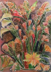 Lirios de cala con tuberosas