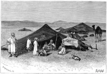 Campamento nómada, Sahara, c1890