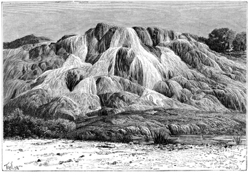 Cascada petrificada de Hammam el Meskoutine, Argelia, c1890.