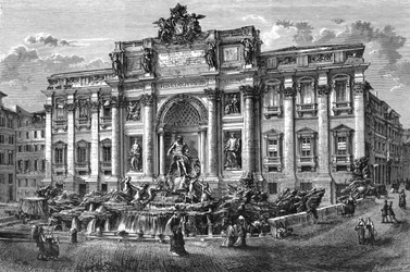La fuente de Trevi, Italia, siglo XIX