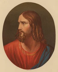 Cabeza de Cristo (litografía en color)