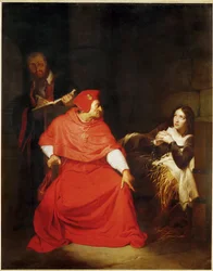 Juana de Arco, enferma, es interrogada en su prisión por el cardenal de Winchester (pintura sobre lienzo)
