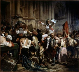 Revolución francesa: «Los conquistadores de la Bastilla ante el Hôtel de Ville de París en 1789» por Hippolyte Delaroche (1797-1856), 1839