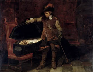 Oliver Cromwell (1599-1658) Abriendo el ataúd de Carlos I (1600-49) 1831 (óleo sobre lienzo)