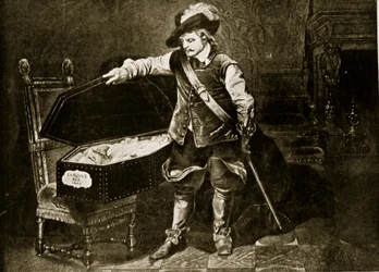 Cromwell observa el cuerpo de Carlos I, ilustración de 