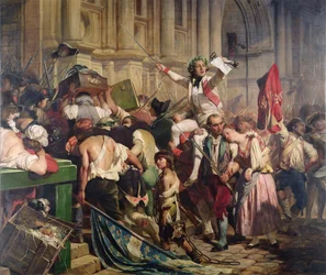 Los conquistadores de la Bastilla ante el Hotel de Ville en 1789, 1839
