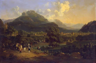Encuentro de Napoleón con los embajadores del emperador austríaco cerca de Leoben Steiermark el 7 de abril