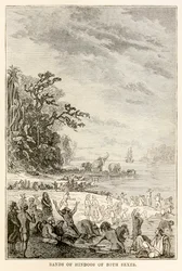 Bandas de hindúes de ambos sexos, de La vuelta al mundo en ochenta días de Julio Verne (1828-1905), 1873