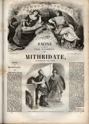 Mithridate tragedia en cinco actos de Jean Racine - grabado en 