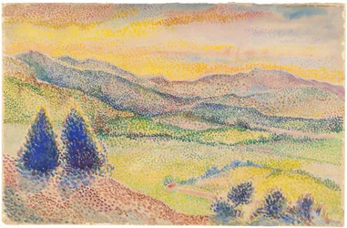 Un amplio valle al atardecer