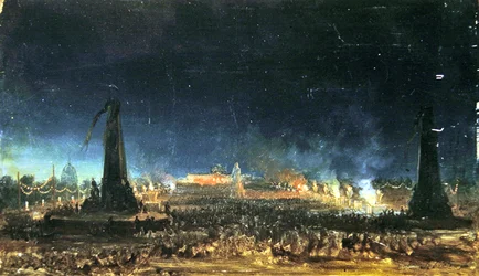 Festival nocturno en el Champ de Mars, París