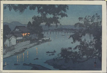 Atardecer en el río Chikugo en Hita