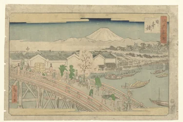 Nihonbashi (título sobre objeto) Lugares famosos en Edo (título de la serie) Edo meisho (título de la serie sobre el objeto)