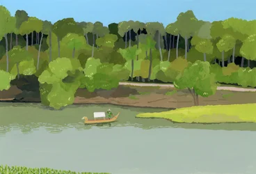 Río Siem Reap, Angkor Thom, 2016