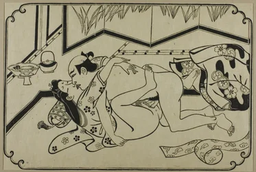Una hoja de un álbum shunga