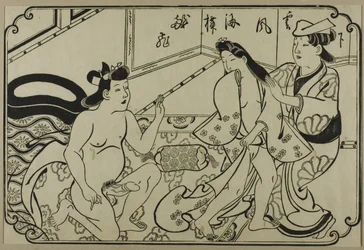 Una hoja de un álbum shunga