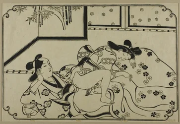 Una hoja de un álbum shunga