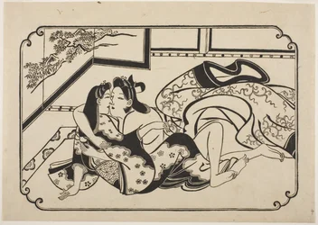 Los amantes coquetean, c.1673-81 (xilografía)