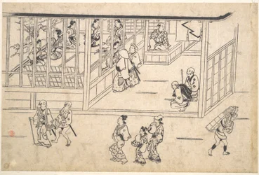 Escena callejera en Yoshiwara