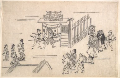 La cuarta escena, de la serie Escenas del barrio del placer en Yoshiwara, en Edo