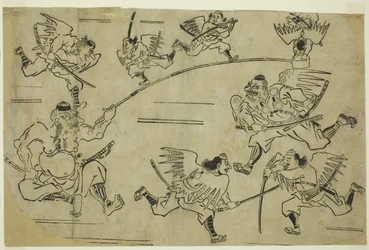 El Rey Tengu Entrenando a sus Pupilos, c.1690