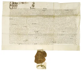 Documento firmado por la Reina Isabel I con Gran Sello Real, 1564