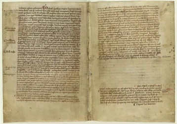 Relato en verso de la Carta Magna en la Crónica de la Abadía de Melrose, 1270s