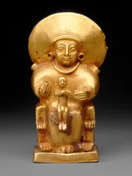Diosa sentada con un niño, c.1300 a.C.