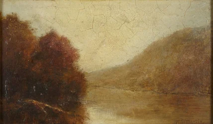 Escena fluvial, otoño