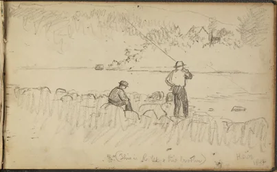 Dos hombres pescando