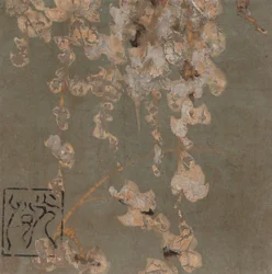 Flores de glicinia, período Edo, principios del siglo XVII