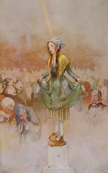 Todo su cuerpo era como una columna de piedra, de "La niña que pisó el pan" en una edición de "Cuentos de hadas" de Hans Christian Andersen (1805-75) 1920 (acuarela sobre papel)