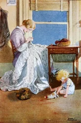 Ilustración de "A Treasury of Verse for School and Home", seleccionada por M.G.Edgar y Eric Chilman (litografía en color)