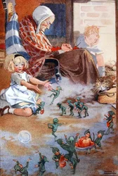 Ilustración de "A Treasury of Verse for School and Home", seleccionada por M.G.Edgar y Eric Chilman (litografía en color)