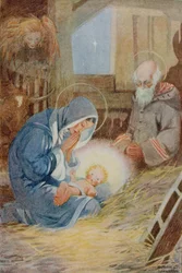 Ilustración de "A Treasury of Verse for School and Home", seleccionada por M.G.Edgar y Eric Chilman (litografía en color)