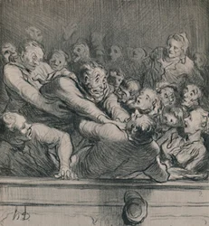 Una discusión literaria en la galería superior, c.1864, 1946
