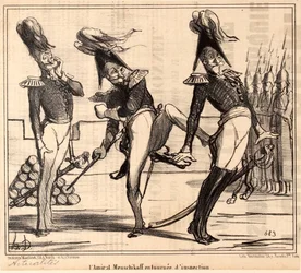 Almirante Alexander Sergeyevich Menshikov en gira de inspección, 1854