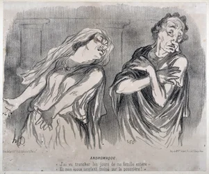 Andromaque Grabado por Honoré Daumier (1808-1879) en Le Charivari. Palais Longchamp, Museo de Bellas Artes de Marsella.