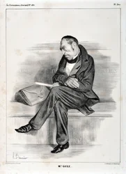 Obra de Honoré Daumier (1808-1879). Charivari data de 1833: Serie Celebrites de la caricature M. Guiz... MUSEO DE BELLAS ARTES - PALACIO LONGCHAMP, MARSELLA