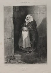 Bohemios de París, placa 15: El peatón o La gran mujer enferma, 1841