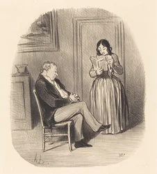 Burgués leyendo, después de cenar, algunos capítulos...